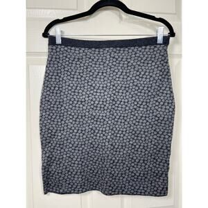 Eileen Fisher 100% Merino Wool Gray Tonal Spotted Skirt Women's size Small